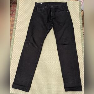 Tanuki Japan BK4324HT 15.5oz Selvedge Black Denim High Tapered Jeans Men's Sz 33